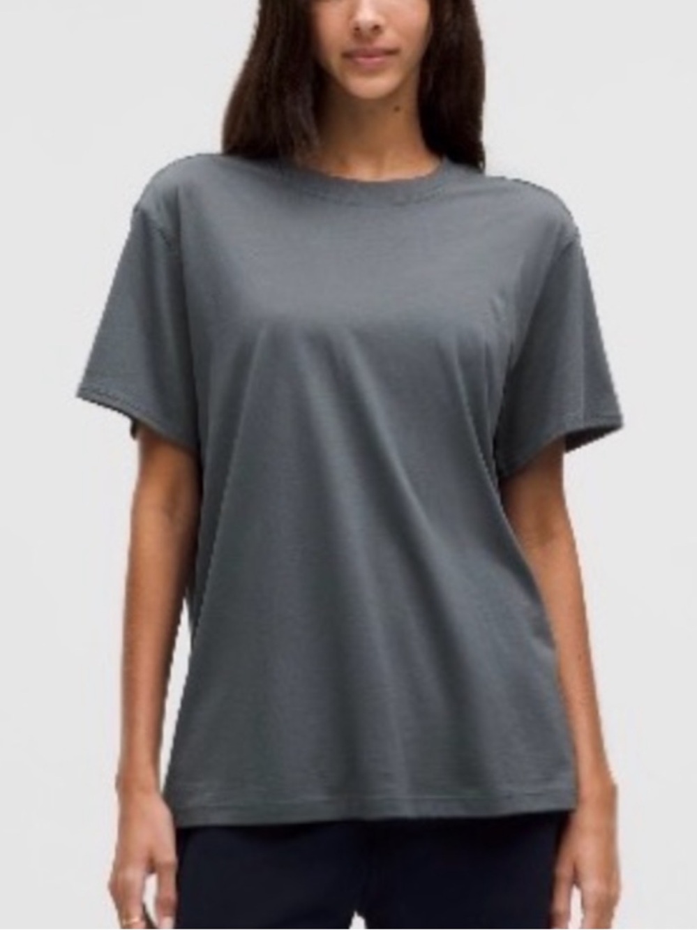 Lululemon All Yours Short Sleeve Gray Cotton Athleisure Workout Gym-8